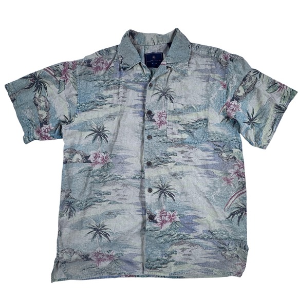 Robert Stock Other - Robert Stock Mens Large Silk Hawaiian‎ Floral Short Sleeve Button Up Shirt